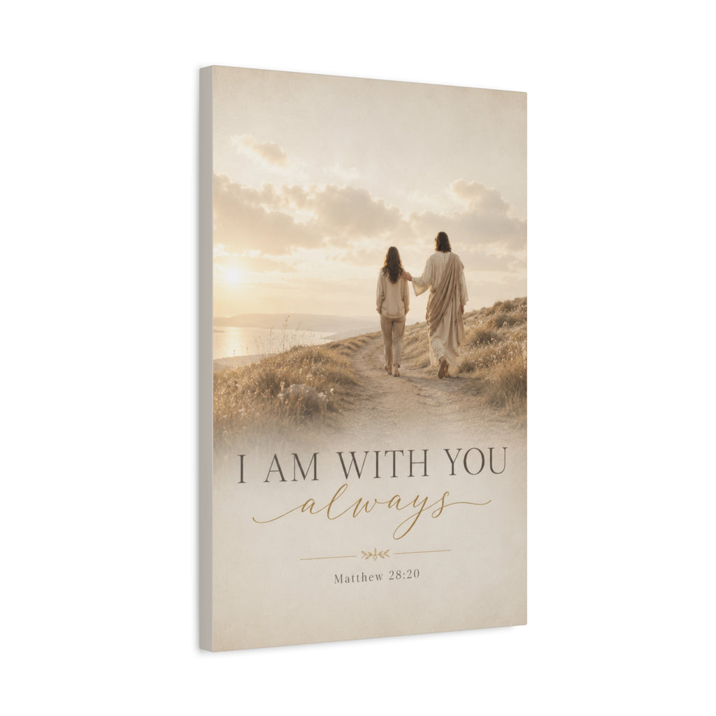 Canvas Wall Art — "I Am With You Always" Matthew 28:20 Inspirational Canvas