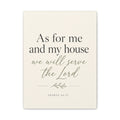 As for Me and My House – Joshua 24:15 Canvas Wall Art
