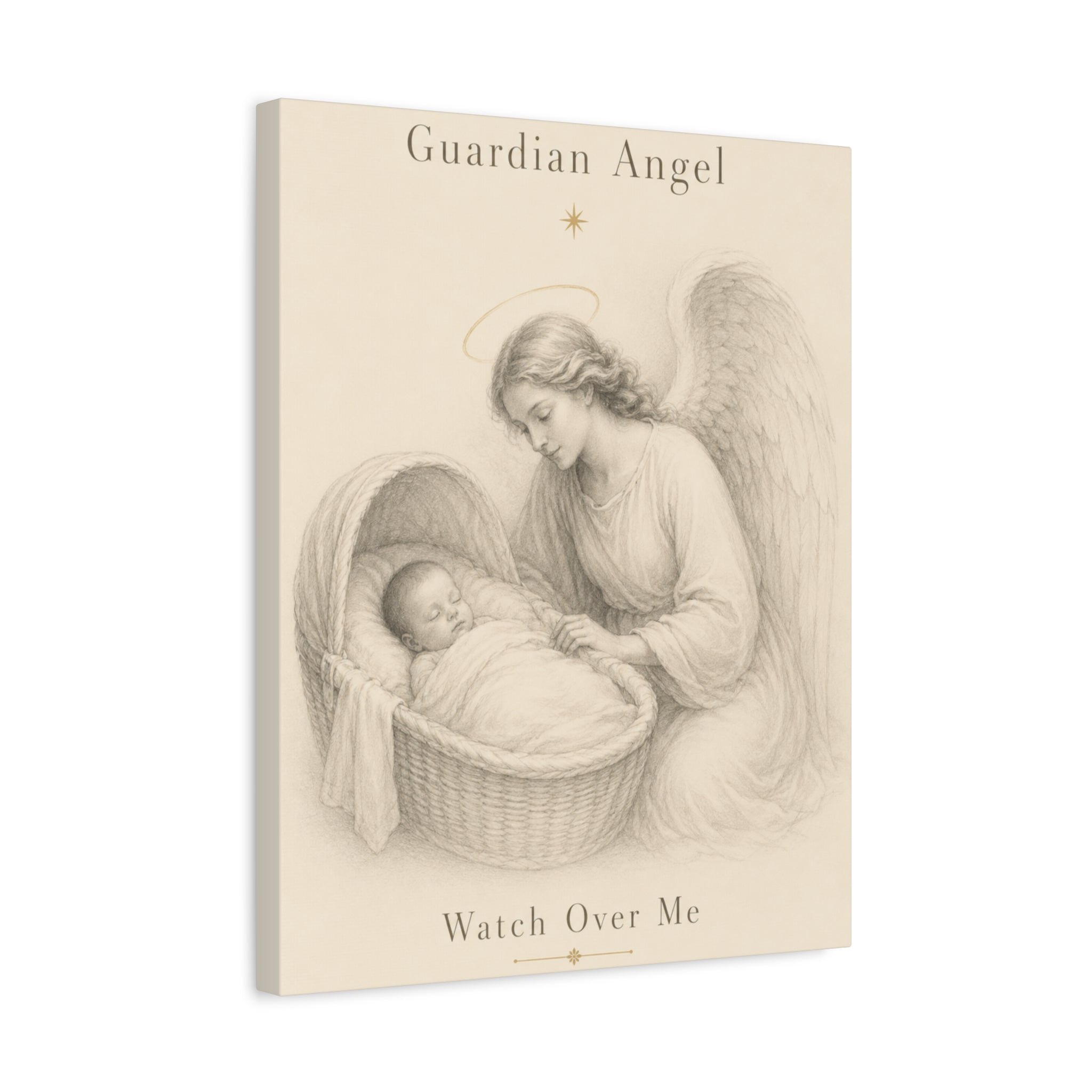 Guardian Angel Watch Over Me – Nursery Canvas Wall Art