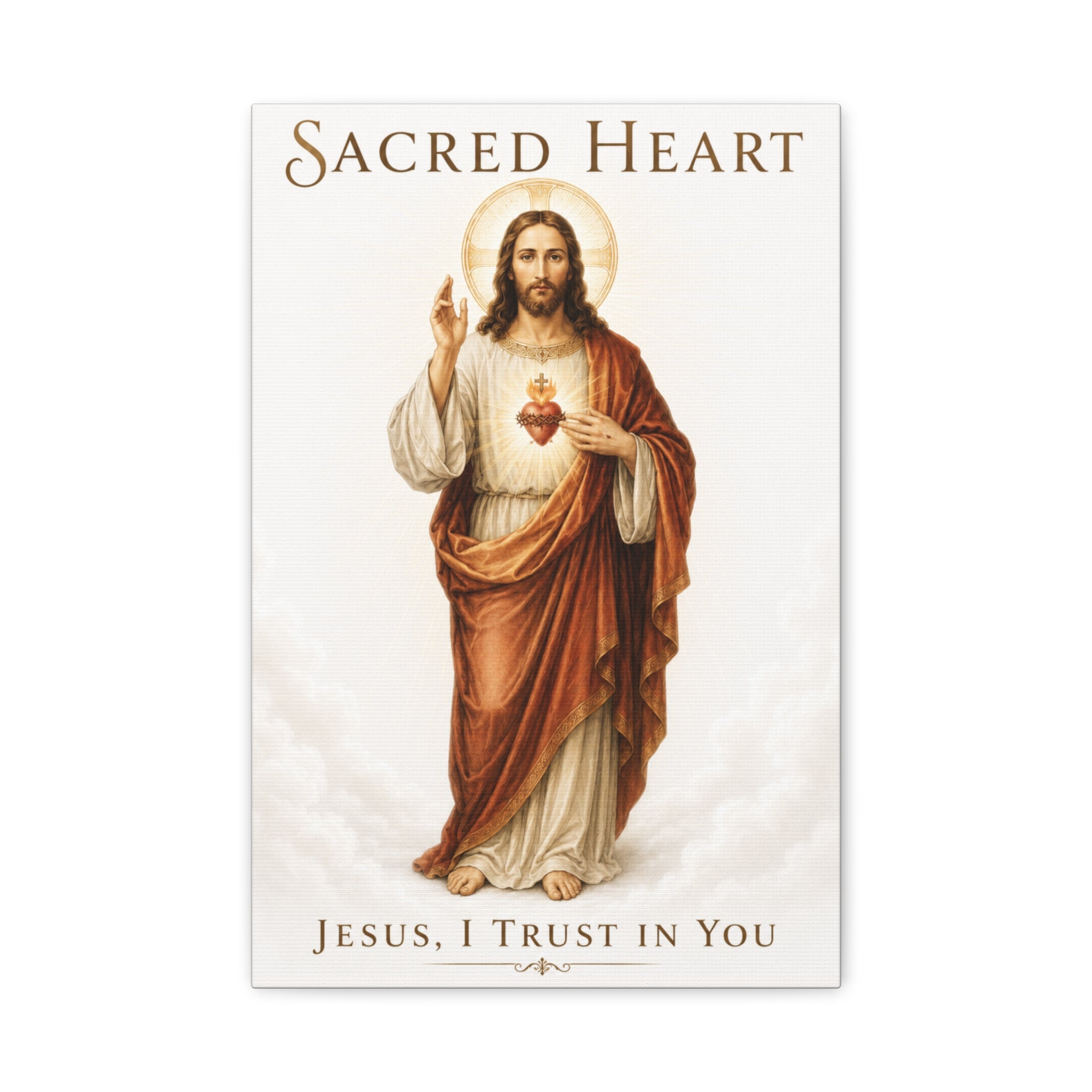 Sacred Heart of Jesus – Jesus, I Trust in You Canvas Print (Color)