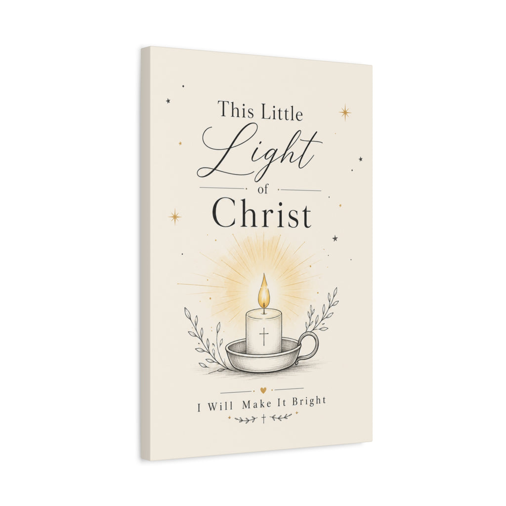 This Little Light of Mine – Matthew 5:14 Candle Canvas Wall Art