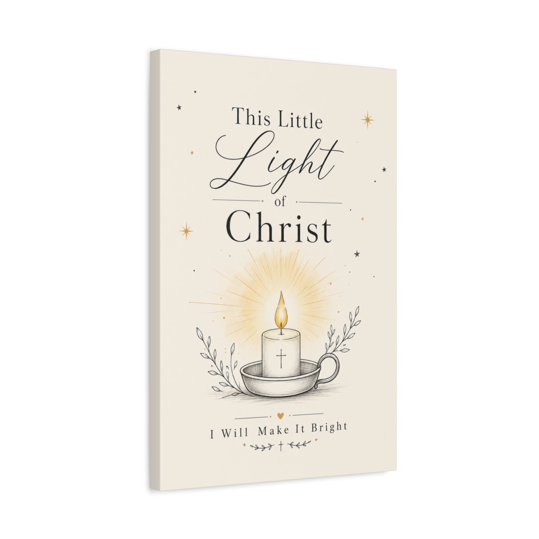 This Little Light of Mine – Matthew 5:14 Candle Canvas Wall Art