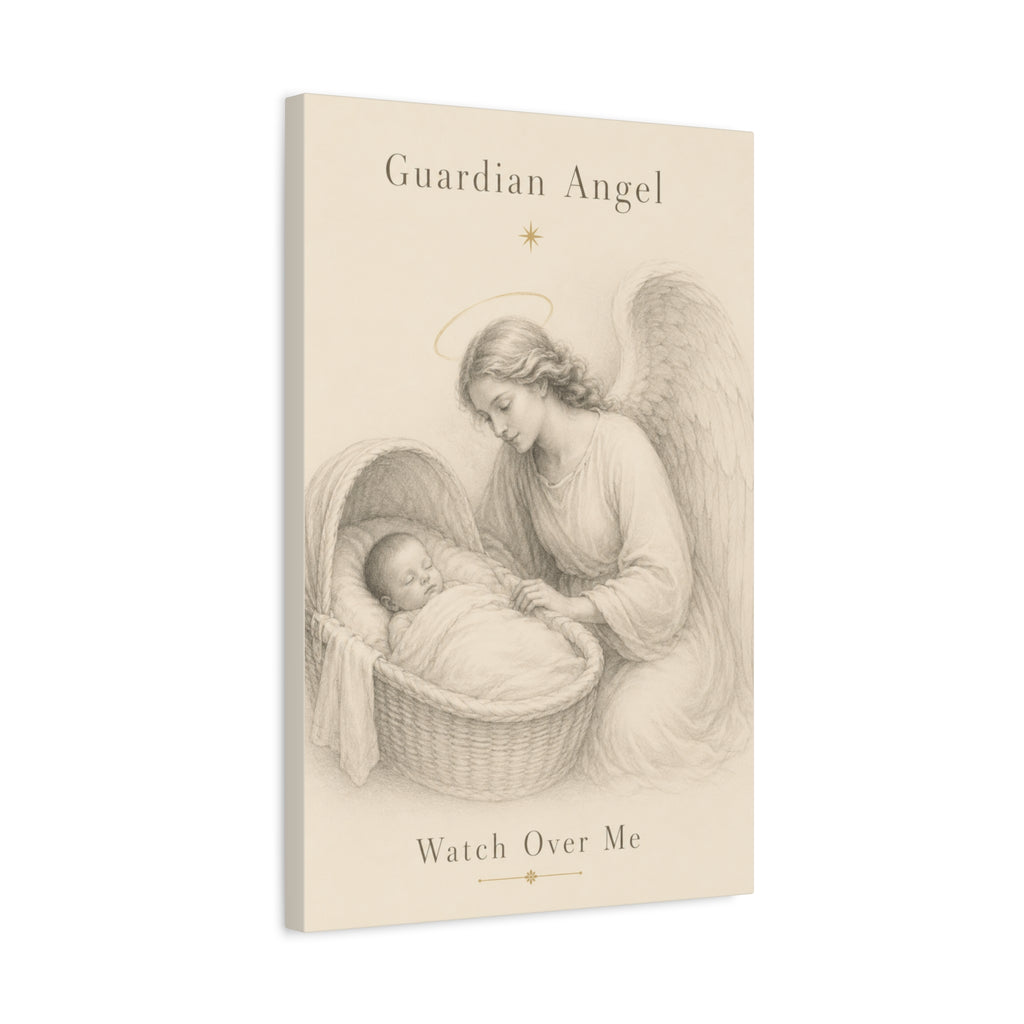Guardian Angel Watch Over Me – Nursery Canvas Wall Art