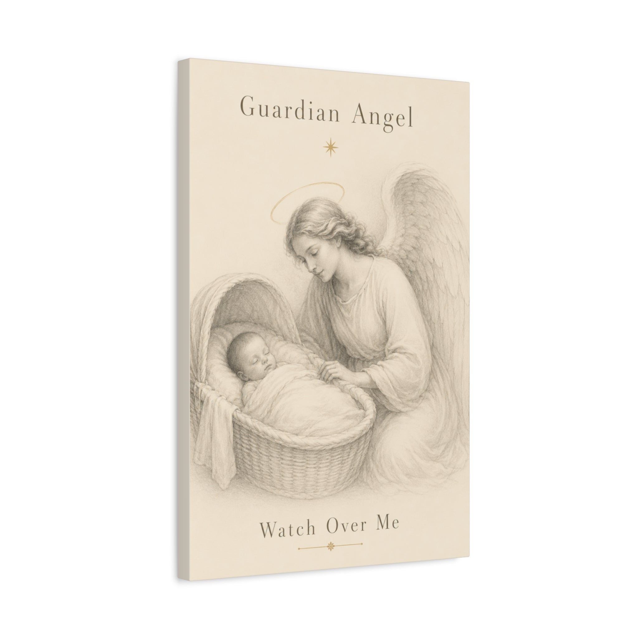 Guardian Angel Watch Over Me – Nursery Canvas Wall Art