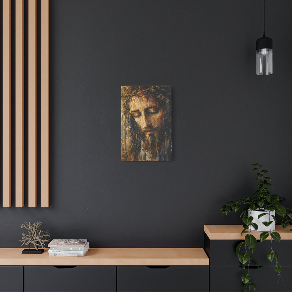 Abstract Jesus Portrait Christian Canvas Wall Art. Modern Religious Art