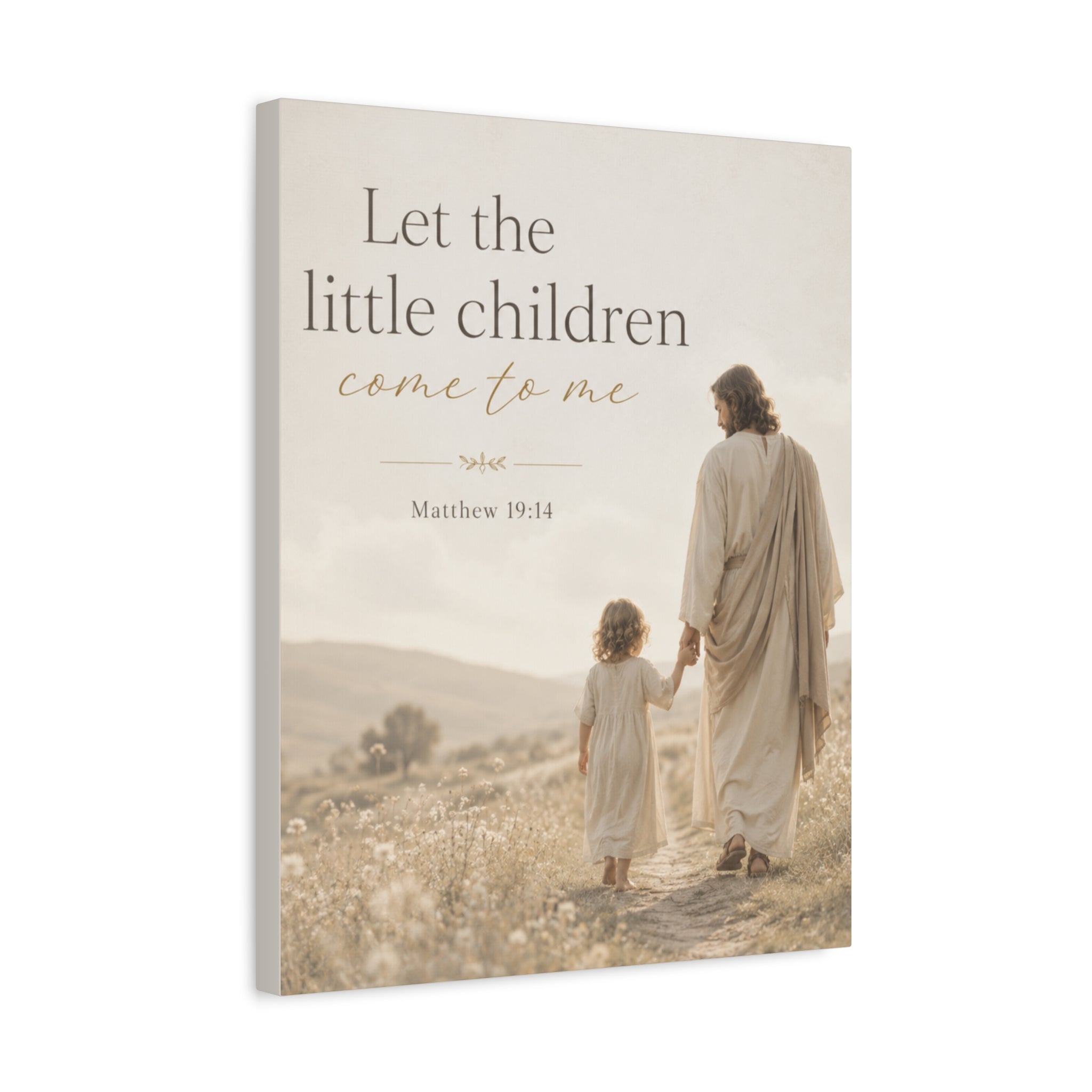 Let the Little Children Come to Me – Matte Canvas Wall Art (Matthew 19:14)