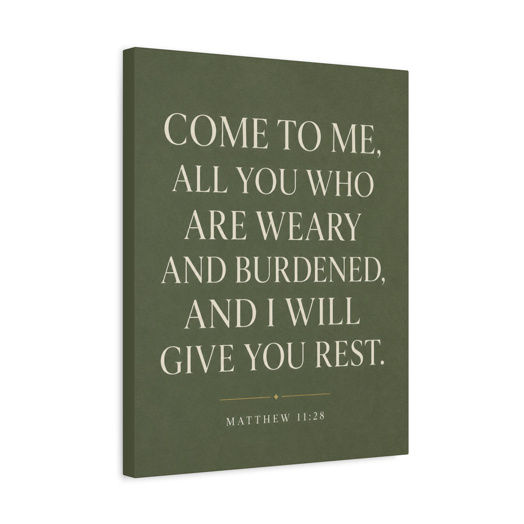 Come to Me, All Who Are Weary – Matthew 11:28 Canvas Wall Art
