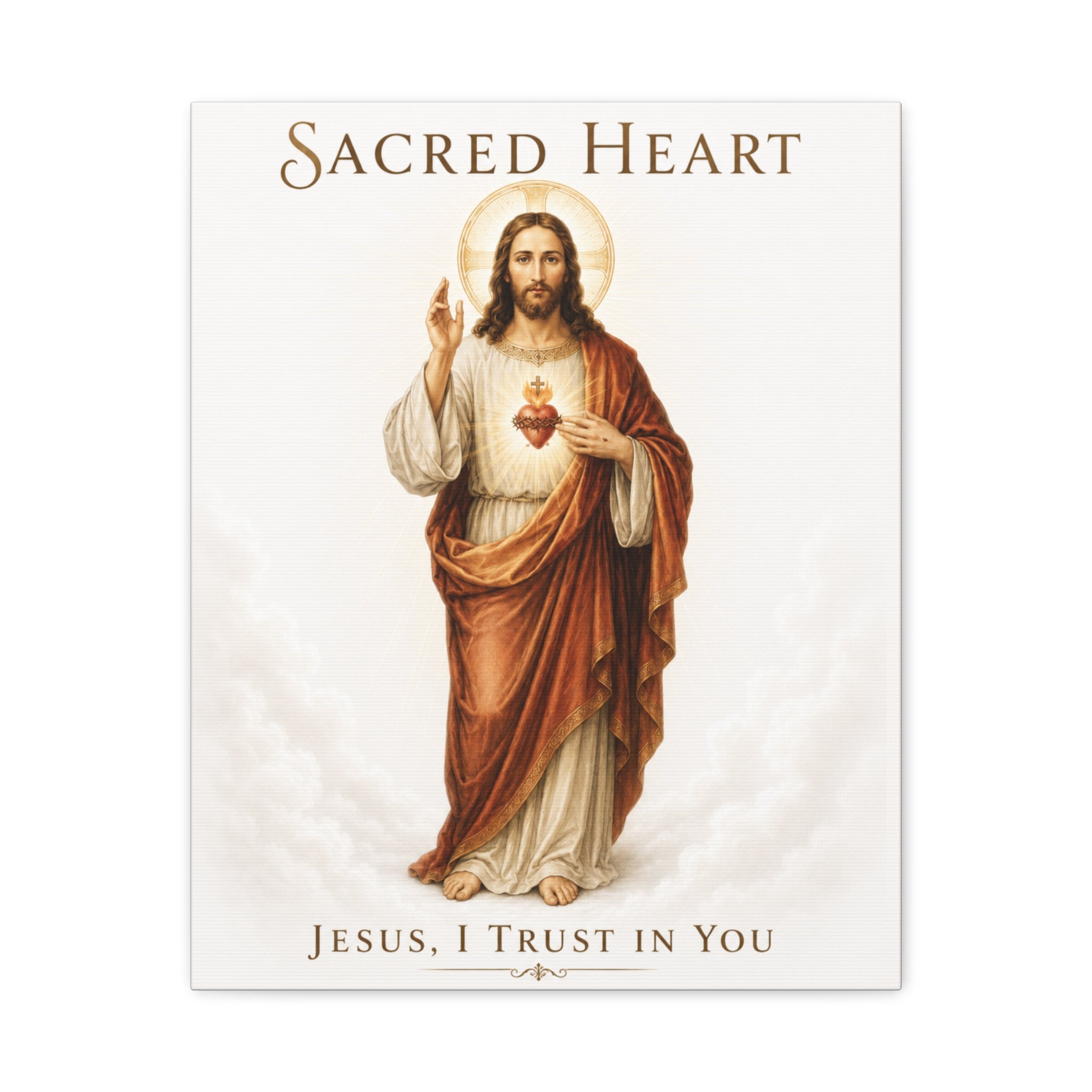 Sacred Heart of Jesus – Jesus, I Trust in You Canvas Print (Color)