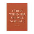 God Is Within Her Psalm 46:5 Matte Canvas Wall Art