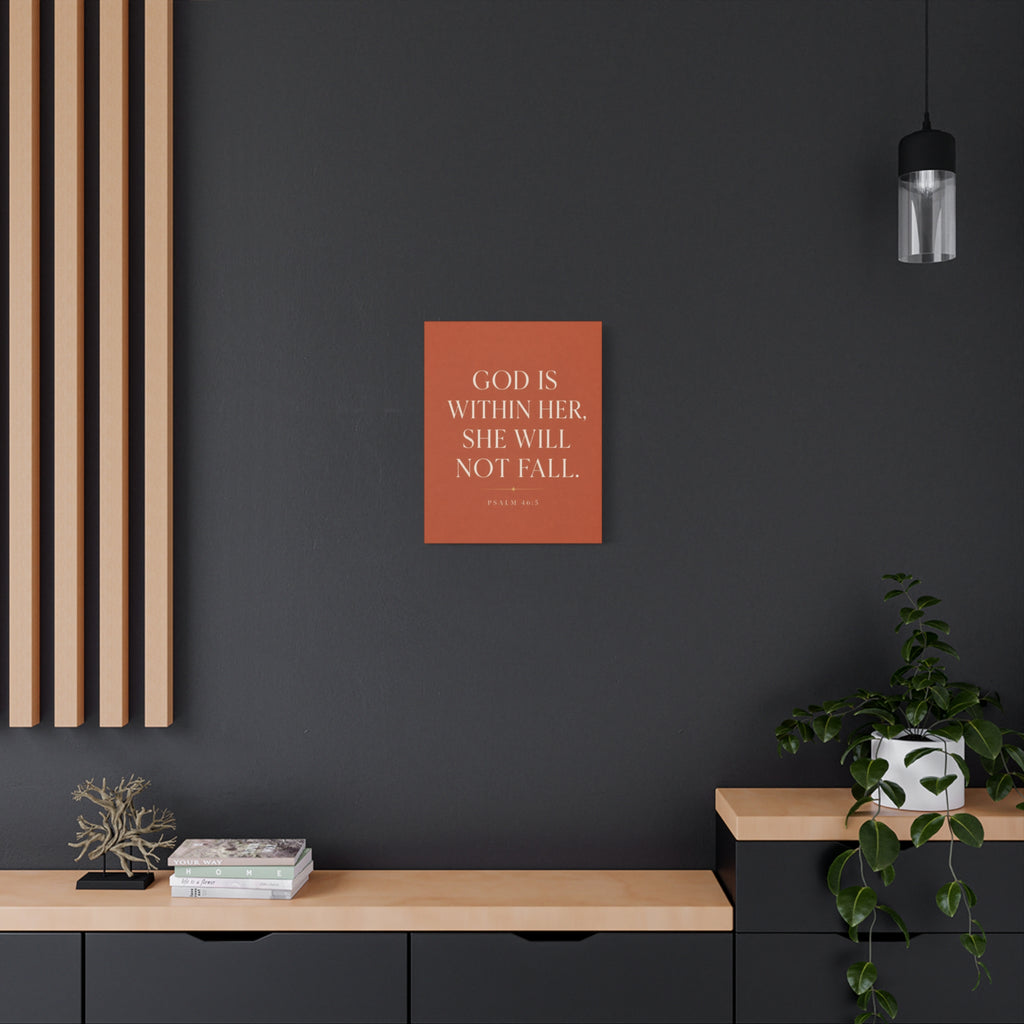God Is Within Her Psalm 46:5 Matte Canvas Wall Art