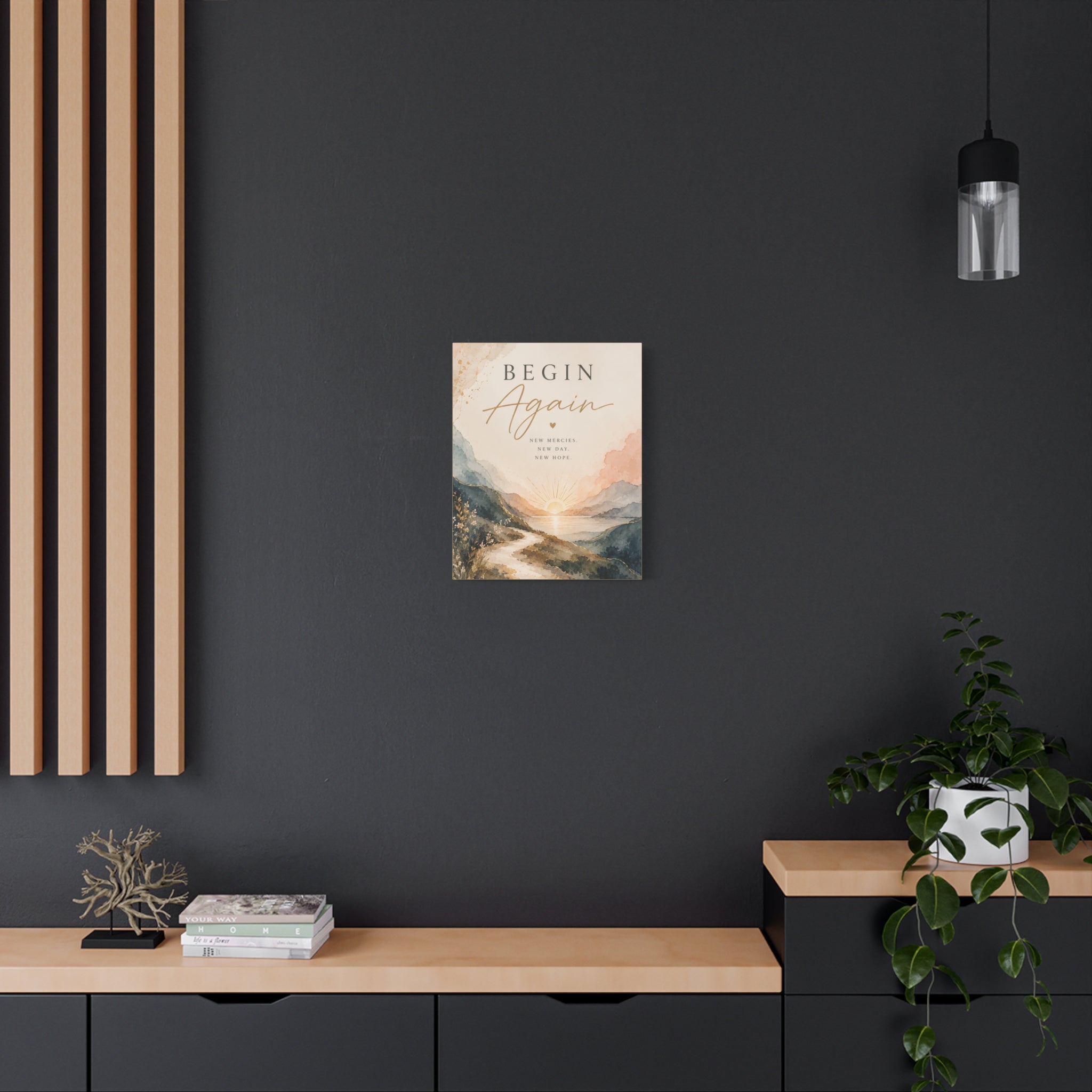 Begin Again Inspirational Canvas Wall Art | New Beginnings Decor