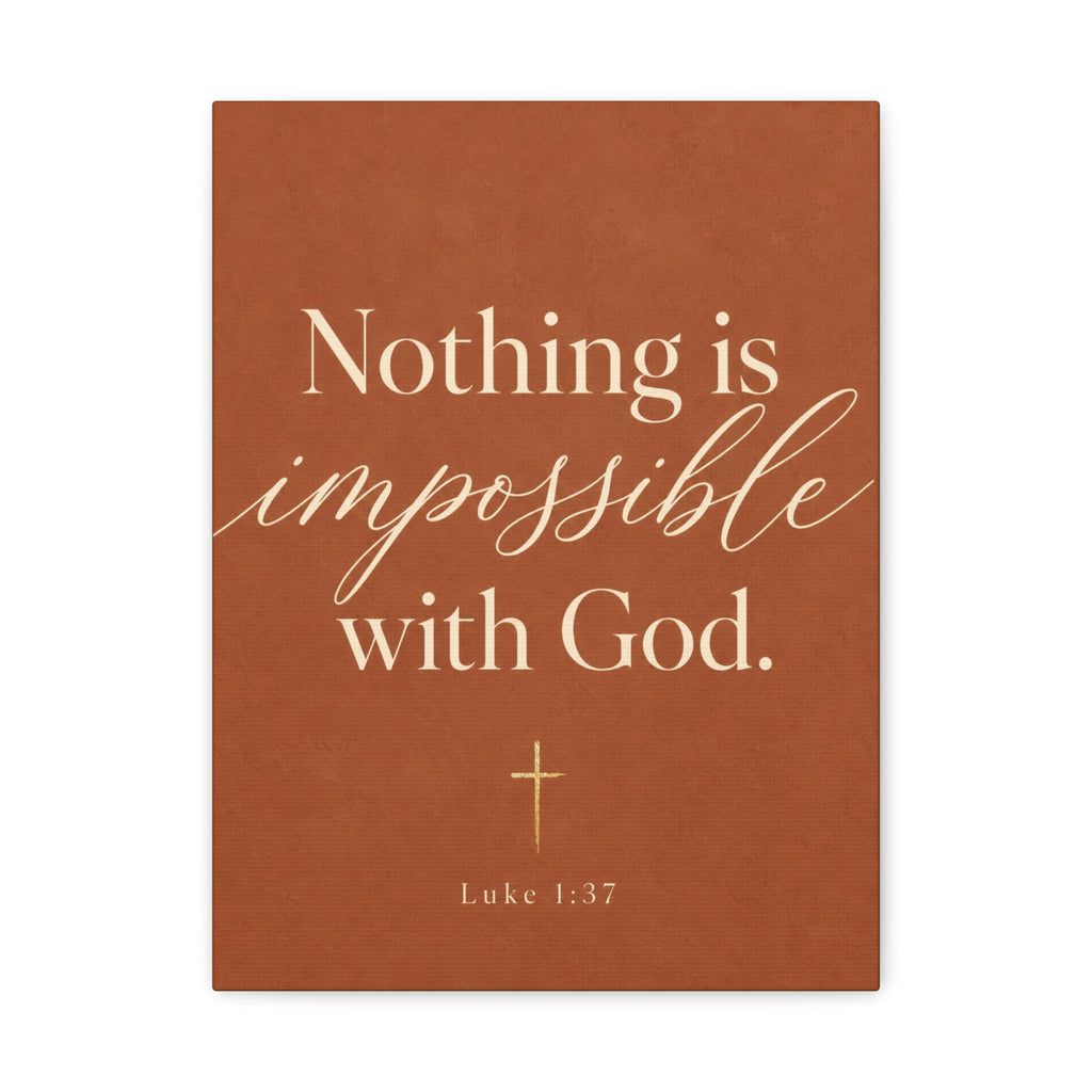 Nothing Is Impossible with God – Inspirational Christian Canvas Wall Art