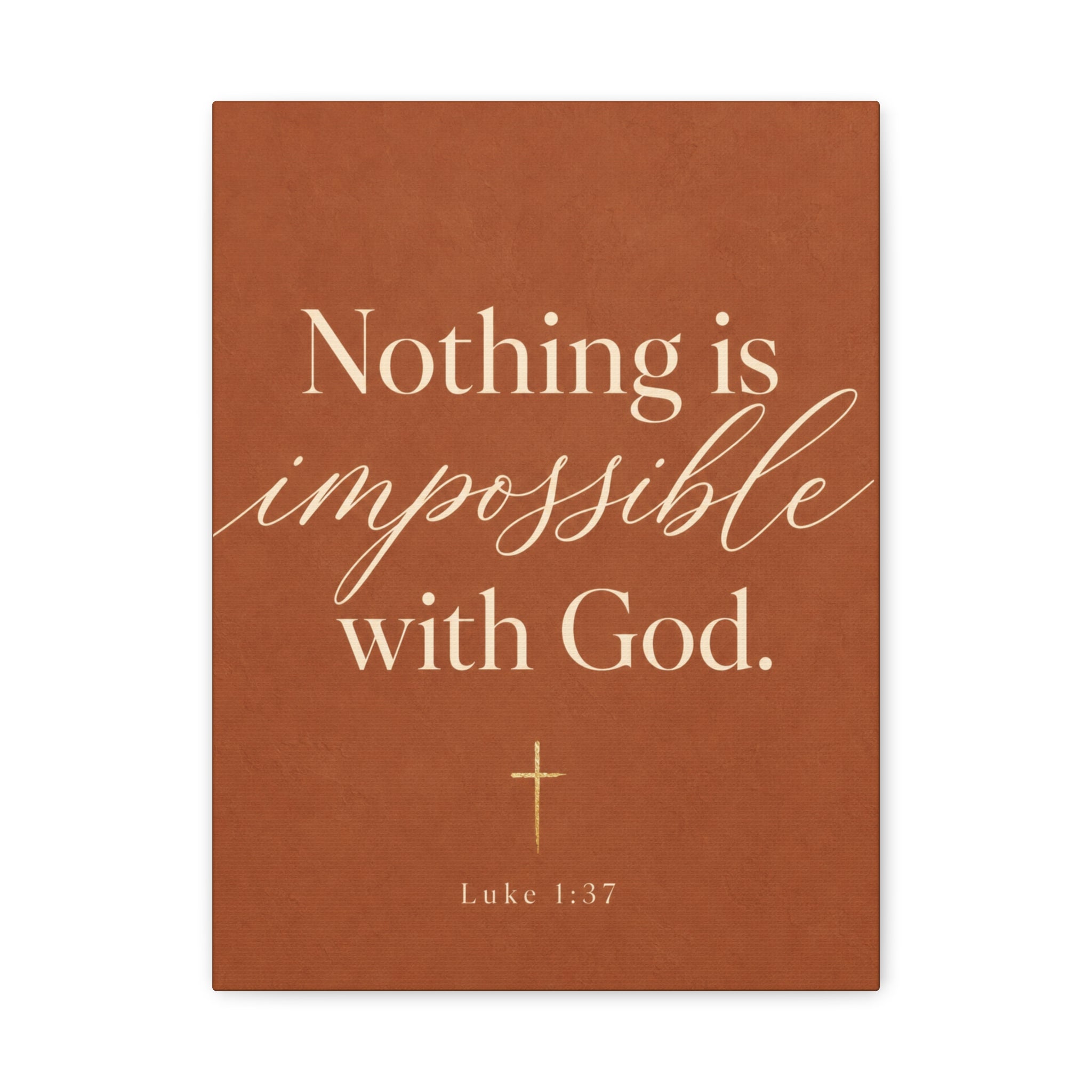 Nothing Is Impossible with God – Inspirational Christian Canvas Wall Art