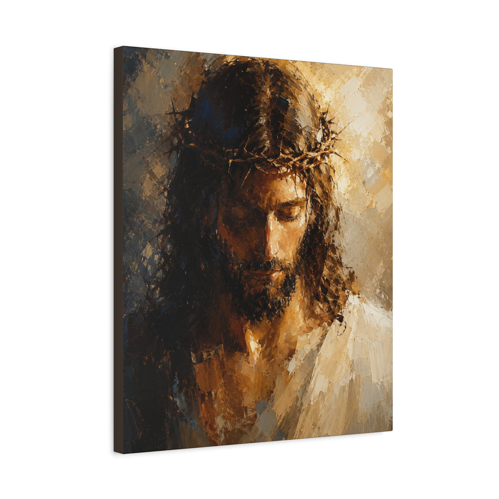 Jesus Crown of Thorns Christian Canvas Wall Art  Modern Sacred Art