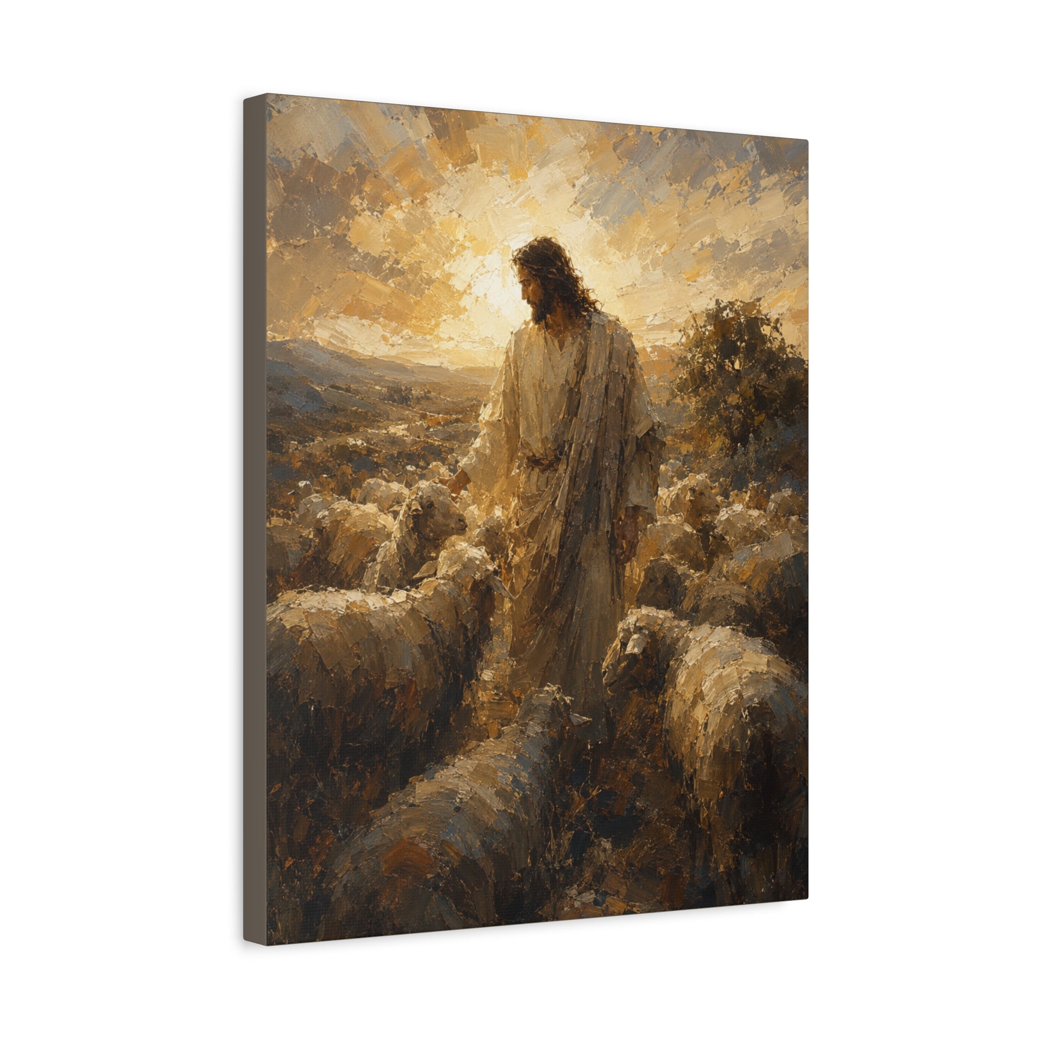 Jesus the Good Shepherd Christian Canvas Wall Art |Sacred Religious Art