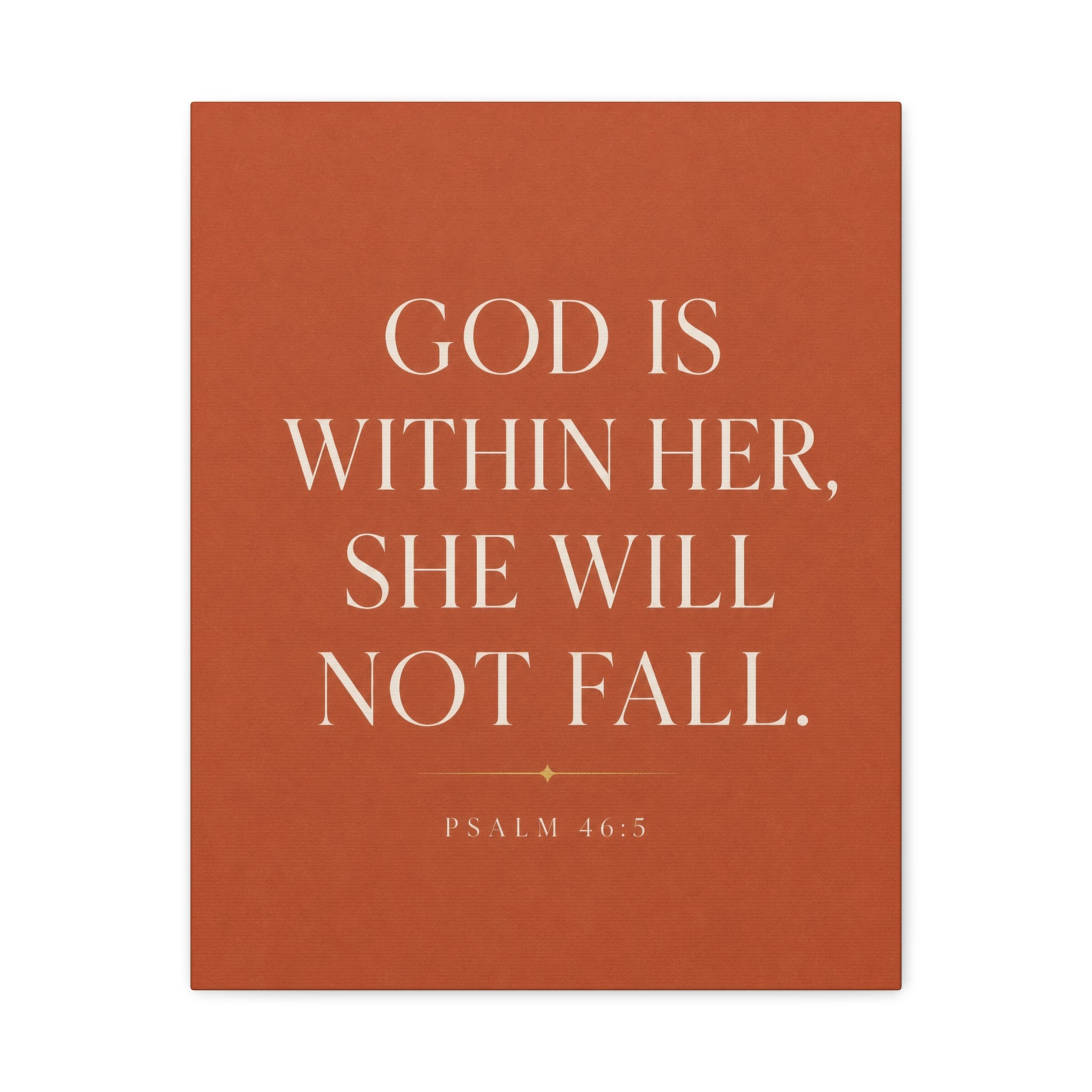 God Is Within Her Psalm 46:5 Matte Canvas Wall Art