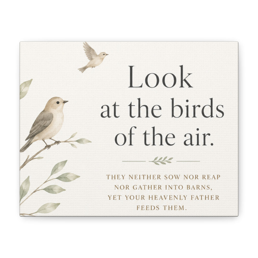Look at the Birds of the Air – Matthew 6:26 Canvas Wall Art