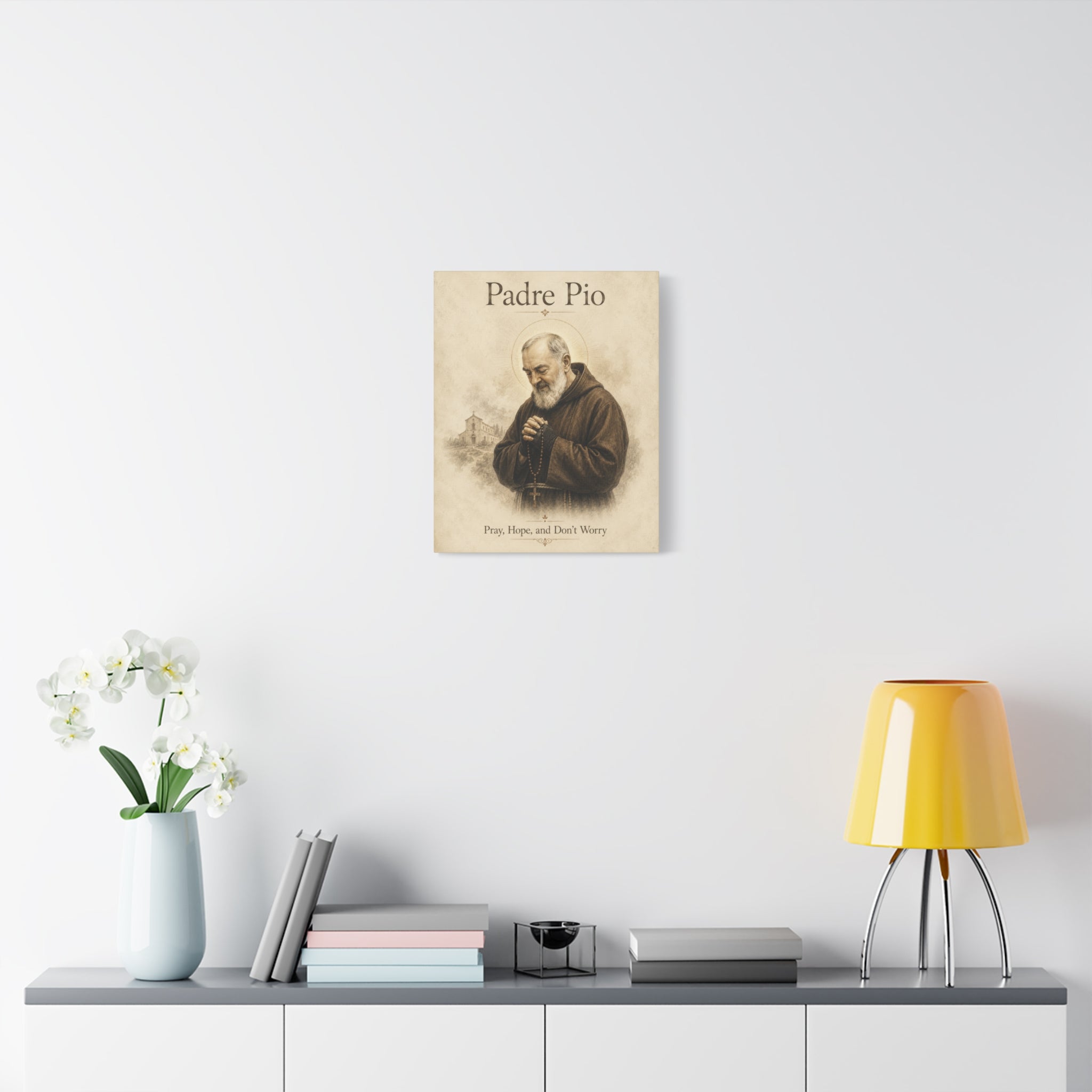 Padre Pio – Pray, Hope, and Don't Worry Canvas Print