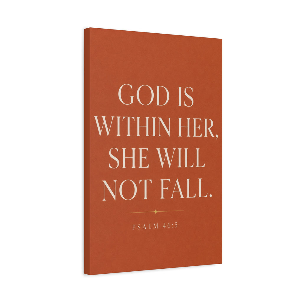 God Is Within Her Psalm 46:5 Matte Canvas Wall Art
