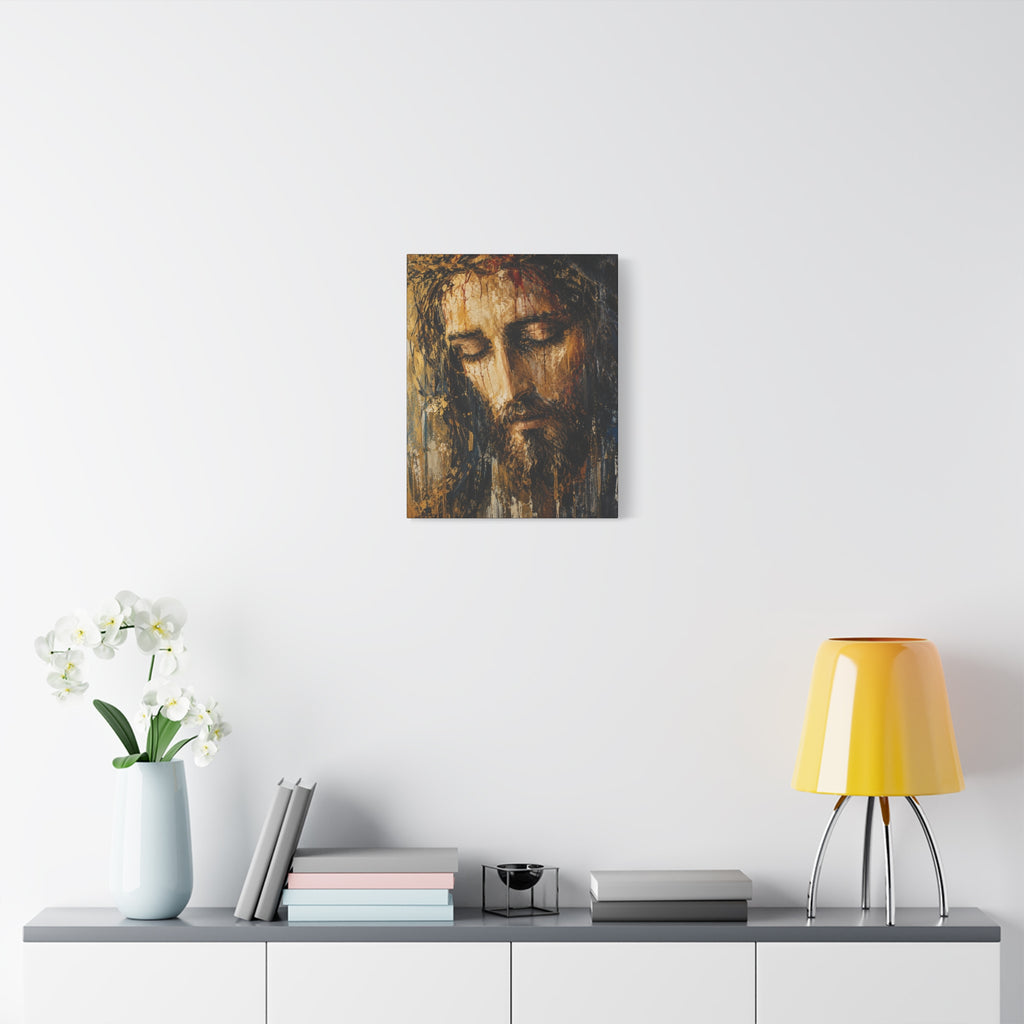Abstract Jesus Portrait Christian Canvas Wall Art. Modern Religious Art