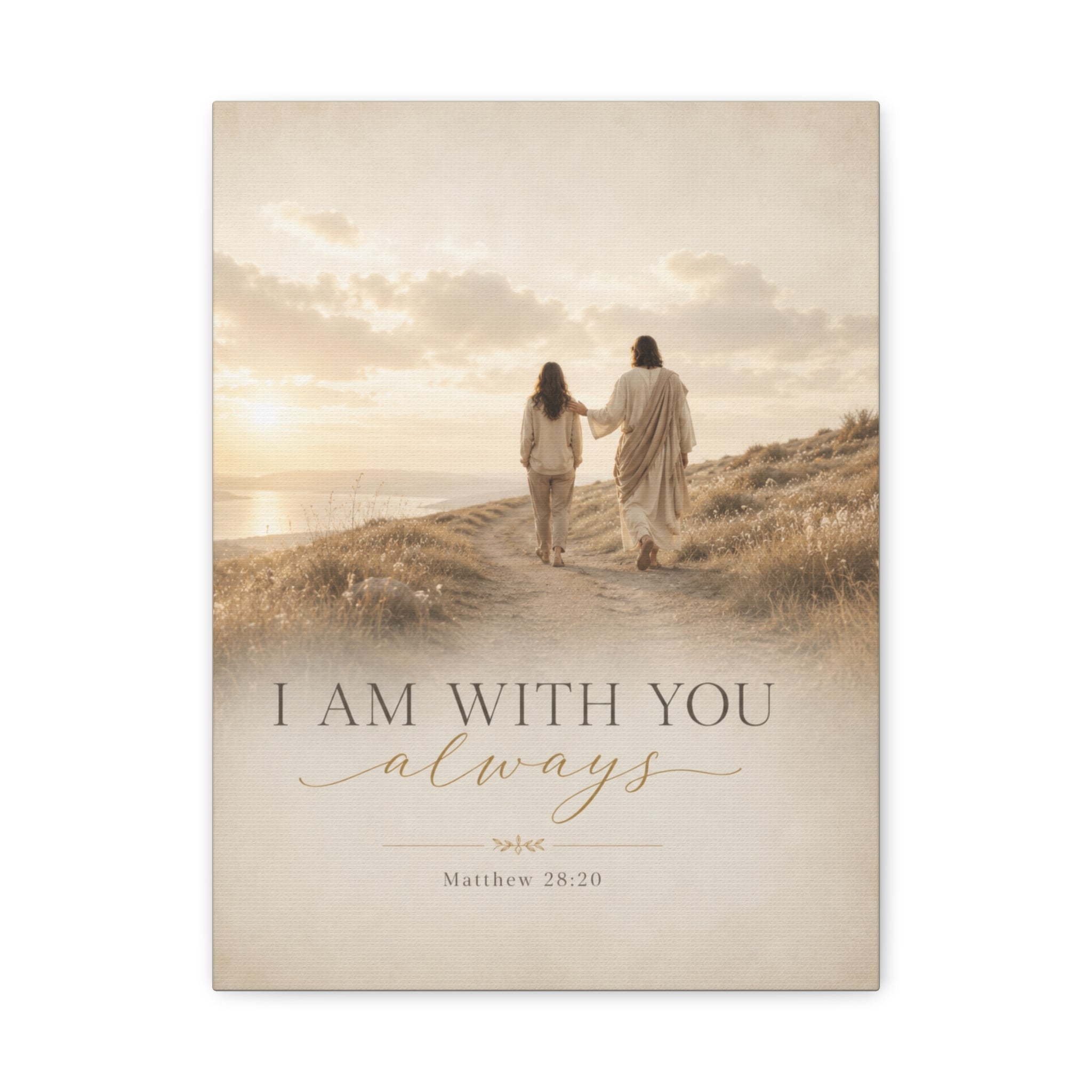 Canvas Wall Art — "I Am With You Always" Matthew 28:20 Inspirational Canvas